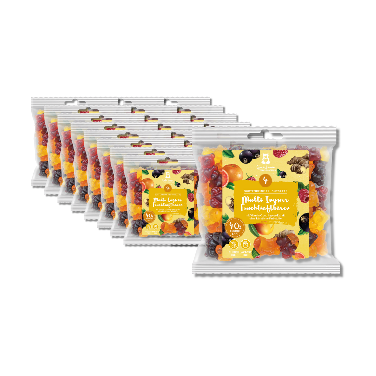 Multi Ingwer Fruchtsaftbären Fruchtgummis - Großverpackung (VE mit 23 Tüten)