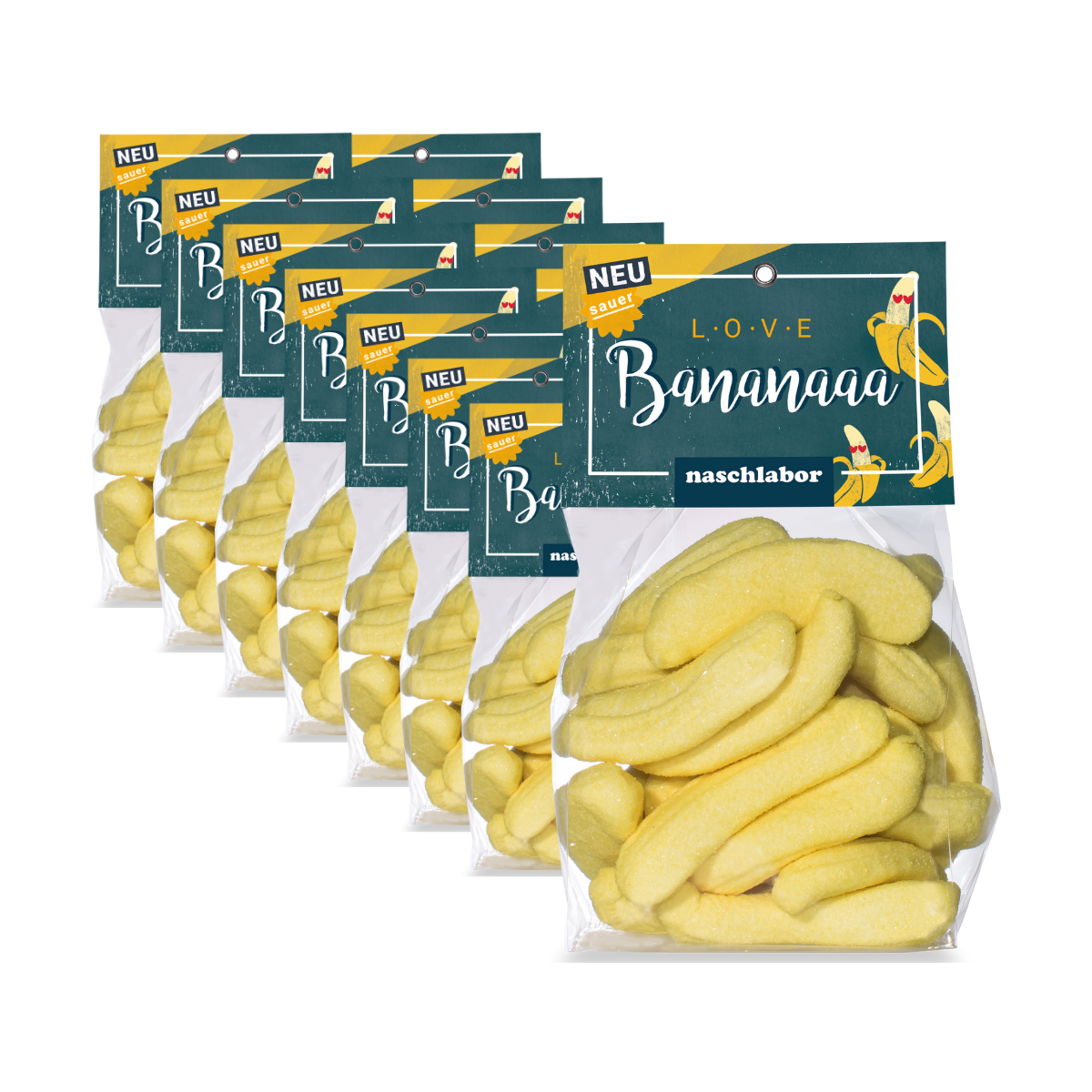 Marshmallows Banana Sauer - Großverpackung (VE mit 15 Tüten)