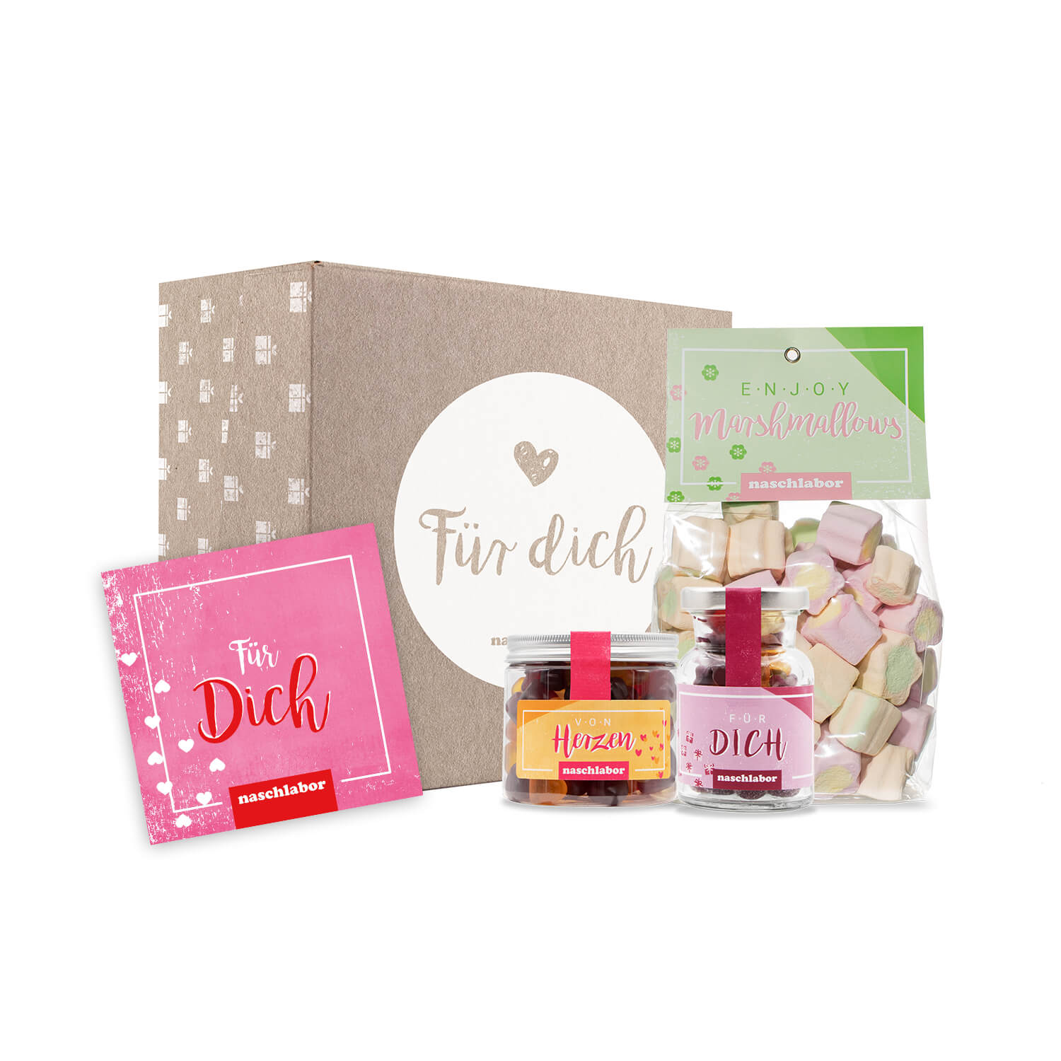 Love Box mittel - Fruchtgummi und Marshmallow Geschenkbox zum Valentinstag & Muttertag