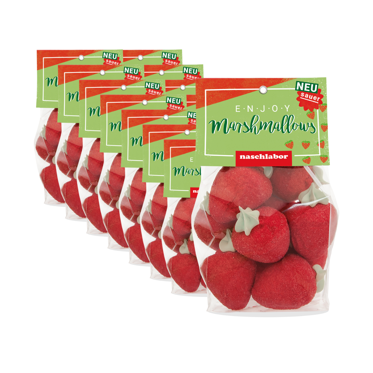 Erdbeer Marshmallows Erdbeeren Süß-Sauer - Großverpackung (VE mit 15 Tüten)